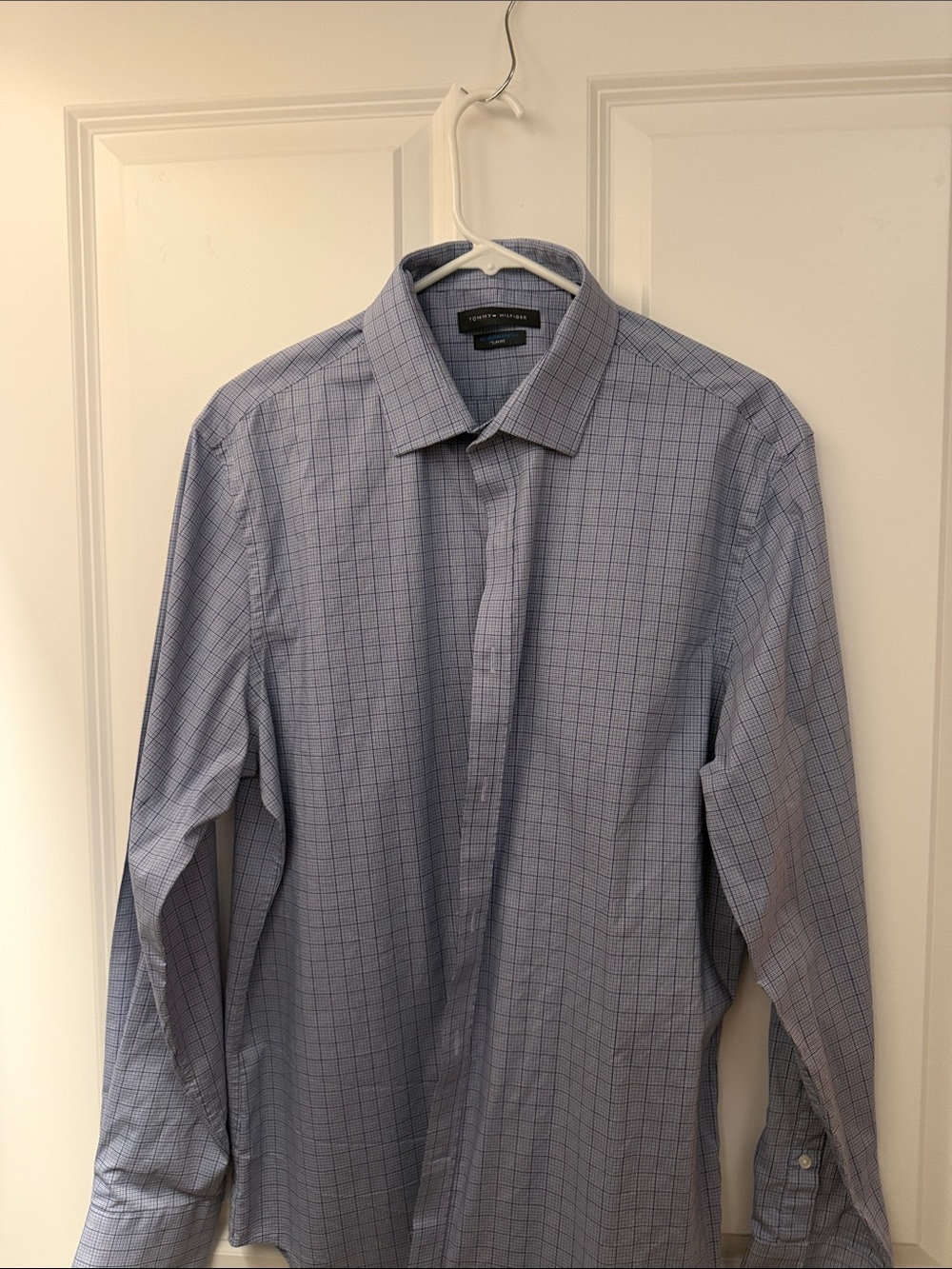 Stafford Light Blue Checked Dress Shirt